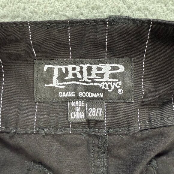 Tripp NYC Pants Womens 28 / 7 Black Godfather Stripe Super D Ring Flare Wide Leg - Picture 4 of 12